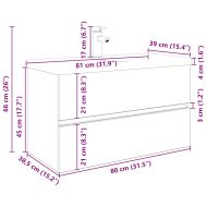 Шкаф за мивка с вграден умивалник и смесител Дъб артизан