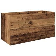 шкаф за мивка с вграден басейн и смесител Старо дърво