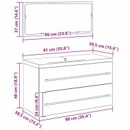 Шкаф за мивка в баня с чекмедже със съхранение 3 pcs Черния дъб