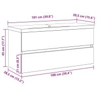 Шкаф за мивка Черен дъб 100 x 39 x 62 см Инженерно дърво