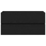 Шкаф за мивка с врата Черен дъб 90 x 39 x 62 см Инженерно дърво