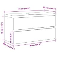 Шкаф за мивка с врата Черен дъб 90 x 39 x 62 см Инженерно дърво