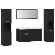 Комплект мебели за баня 4 pcs Черния дъб Инженерно дърво