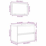 Комплект мебели за баня 3 pcs Старо дърво Инженерно дърво