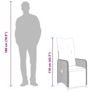 Градински бистро комплект с възглавници 9 части черен полиратан