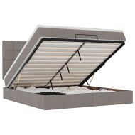 Османска легло с матрак, таупе, 180x200 см, плат