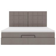 Османска легло с матрак, таупе, 180x200 см, плат