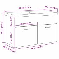 Шкаф за баня Черния дъб 80 x 38,5 x 46 cm Инженерно дърво