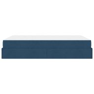 Рамка за легло със съхранение Синьо 160 x 200 cm текстил