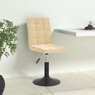 Въртящи се трапезни столове, 6 бр, кремави, кадифе