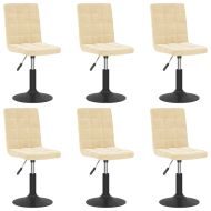Въртящи се трапезни столове, 6 бр, кремави, кадифе