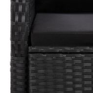 Градински трапезен комплект възглавници 9 части черен полиратан