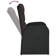 Градински комплект с възглавници 11 части полиратан черен