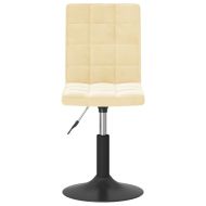 Въртящи трапезни столове, 2 бр, кремави, кадифе