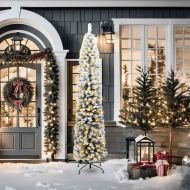 С изкуствено коледно дърво с 300 LED светодиода Зелен 210 cm