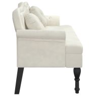 Пейка с възглавници, кремава, 120,5x65x75 см, кадифе