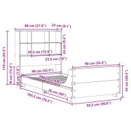 Рамка за легло без матрак, 90x190 см, масивна чамова дървесина