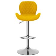 Бар табуретки, 2 бр, горчица, кадифе