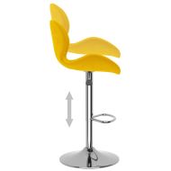 Бар табуретки, 2 бр, горчица, кадифе