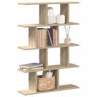 Стенен кубичен рафт, 12 отделения, дъб сонома, инженерно дърво