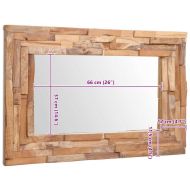 Декоративно огледало, тиково дърво, 90x60 см, правоъгълно
