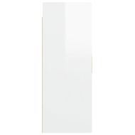 Окачен стенен шкаф, бял гланц, 69,5x34x90 см
