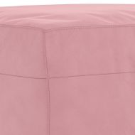 Комплект дивани от 3 части с възглавници, розов, кадифе