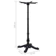 Крак за бистро маса черен 52x52x108 cm чугун