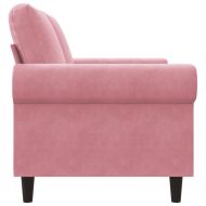 2-местен диван, розов, 120 см, кадифе