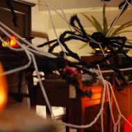 Декорация за Хелоуин с паяци и мрежи 4 pcs Черно и бяло