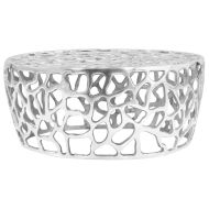 Маса за кафе, лят алуминий, 70x30 см, сребриста