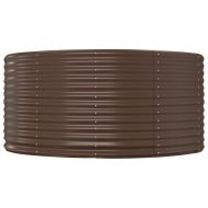 Градинско повдигнато легло, кафяво, 140x140x68 см, поцинкована стомана