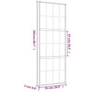 Плъзгаща се врата 76x205 см матирано ESG стъкло и алуминий
