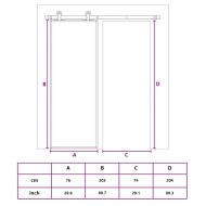 Плъзгаща се врата 76x205 см матирано ESG стъкло и алуминий