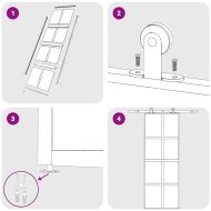 Плъзгаща се врата 76x205 см матирано ESG стъкло и алуминий