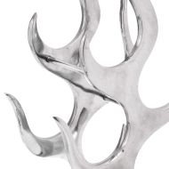 Винен алуминиев стелаж, форма на пламък, сребрист, за 9 бутилки