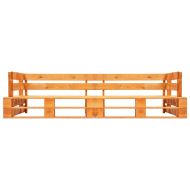 Градински 2-местен диван от палети, меденокафяв, дърво