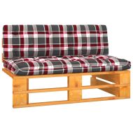 Среден диван от градински палети, меденокафяв импрегниран бор