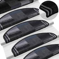 Самозалепващи стелки за стъпала, 15 бр, черно-сиви, 65x21x4 см