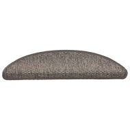 Самозалепващи стелки за стълби сизал 15бр 56x17x3см кафявобежов