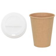 Хартиени чаши за кафе с капачки 1000 бр. 12oz 300ml