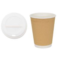 хартиени чаши за кафе с капачки 1000 бр. 16oz 400ml