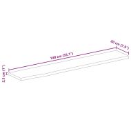 Плот за маса, 140x20x2,5 см, жив ръб, грубо мангово дърво масив