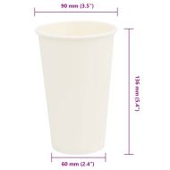 хартиени чаши за кафе 1000 бр. 16oz 400ml White