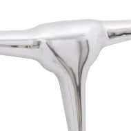 Декоративна алуминиева глава на бик за стена, сребриста, 62 см