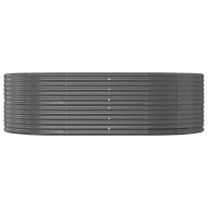 Повдигната градинска леха, антрацит, 212x140x68 см, поцинкована стомана