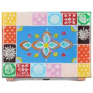 Ръчно рисувано нощно шкафче, 40х30х50 см, манго масив