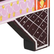 Ръчно рисувано нощно шкафче, 40х30х50 см, манго масив