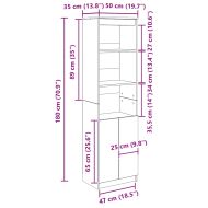 Библиотека, дъб артизан, 50x35x180 см, инженерно дърво
