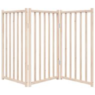 Сгъваема порта за кучета, 3 панела, 150 см, масивна дървесина, ела